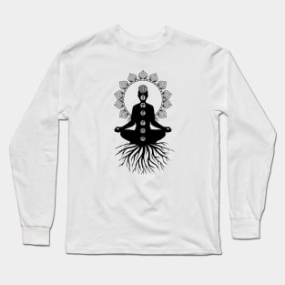 Meditator Roots, Chakras and Mandala - Yoga Gift Idea Long Sleeve T-Shirt